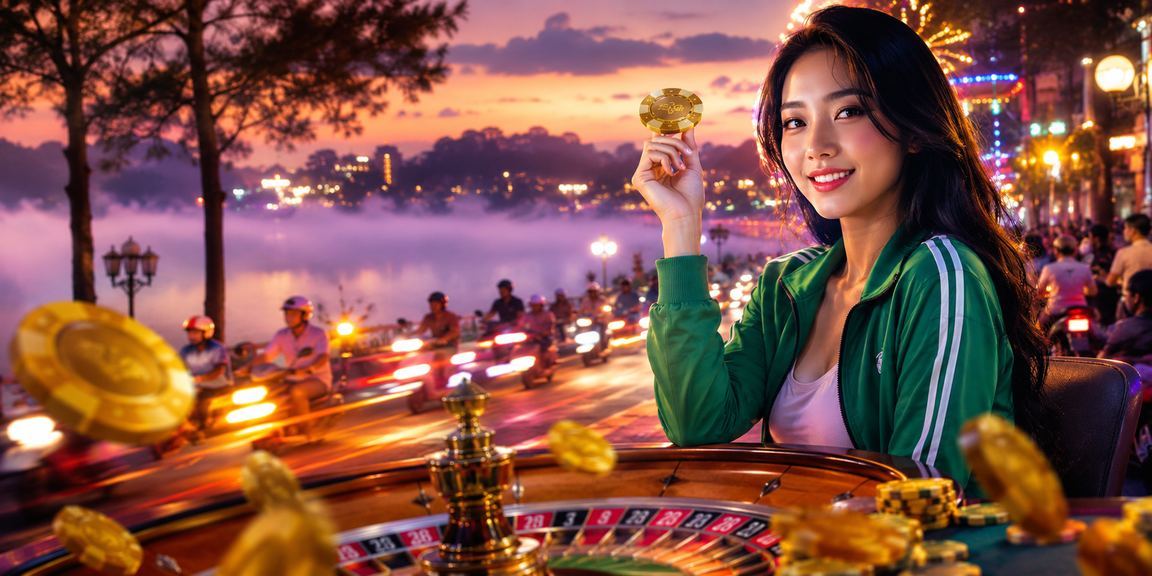 Người chơi tại Đà Lạt trải nghiệm roulette neon trên t700 ban đêm